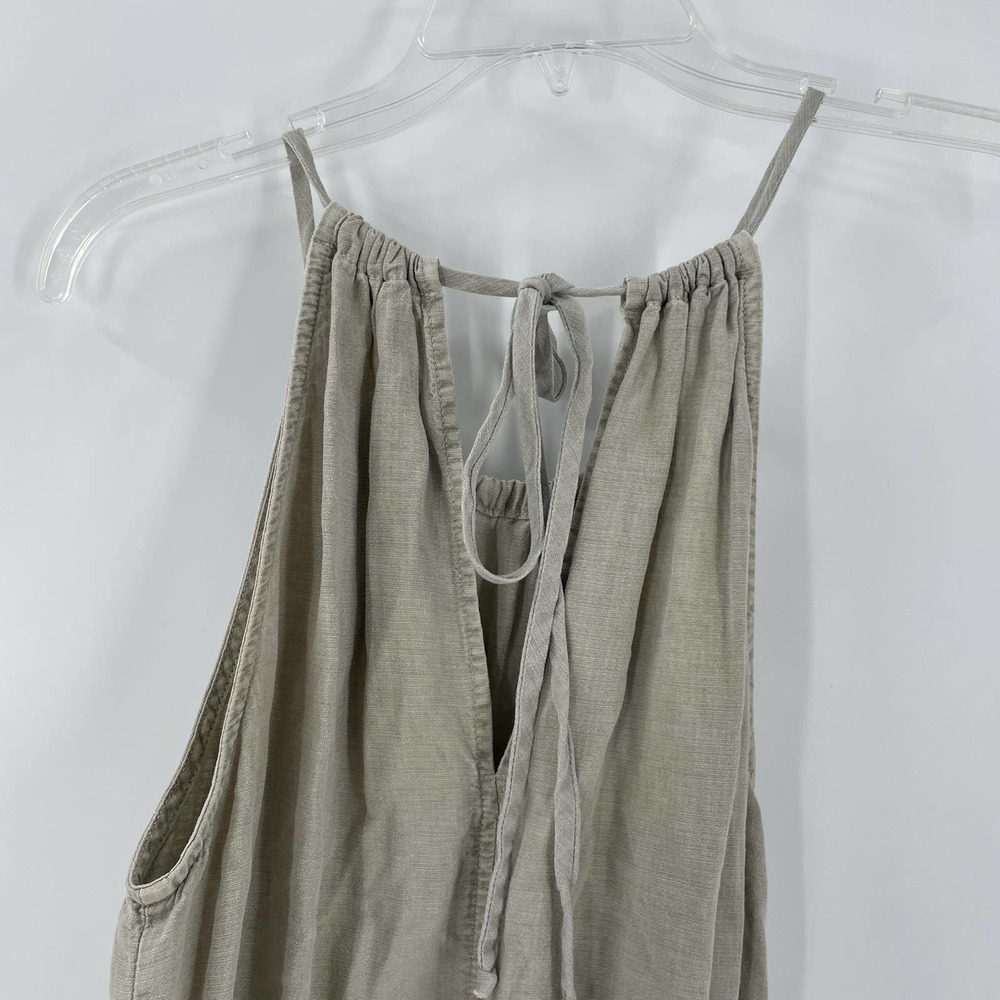 Revolve Bella Dahl Linen Blend Tie Waist Romper in Desert Olive - Picture 6 of 9